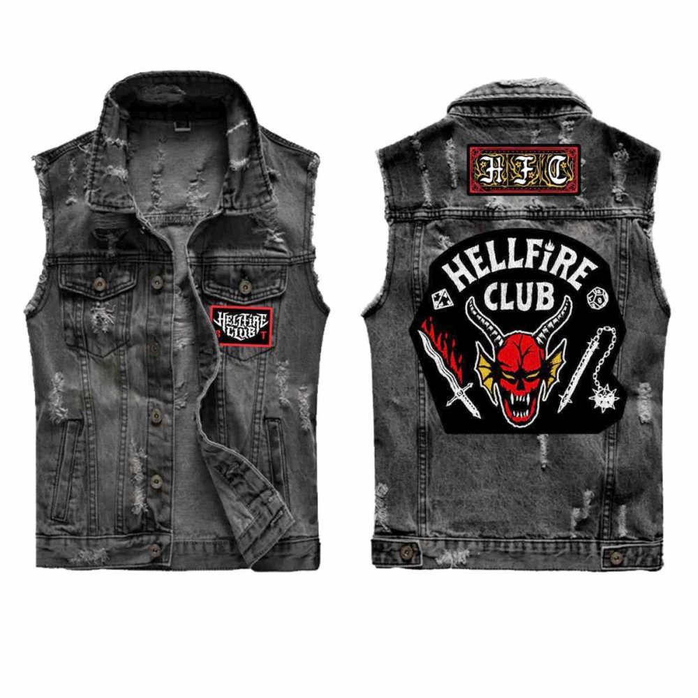 Stranger Things - Season 4 - Hellfire Mouwloos jacket - Zwart